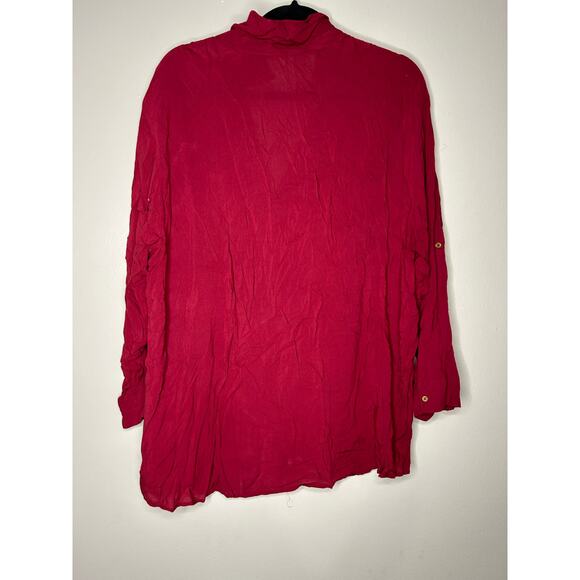 Women’s size 2X grand & Greene red button up blouse dressy shirt 2XL - Picture 3 of 3